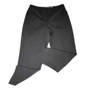 Lafayette 148 Clinton Mid Rise Straight Leg Black Dress Pants 16